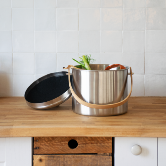 Seau à Compost d'Intérieur en Inox - 7 L