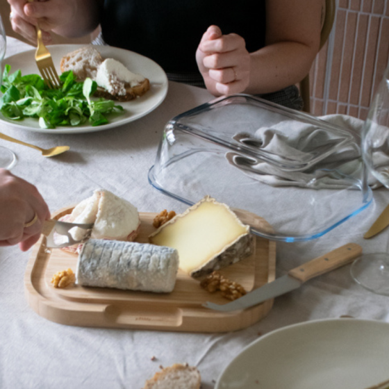 Glass and Bamboo Cheese Box