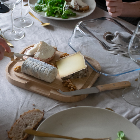 Boîte à Fromage en Verre et Bambou