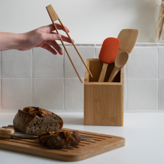 Natural bamboo utensil jar