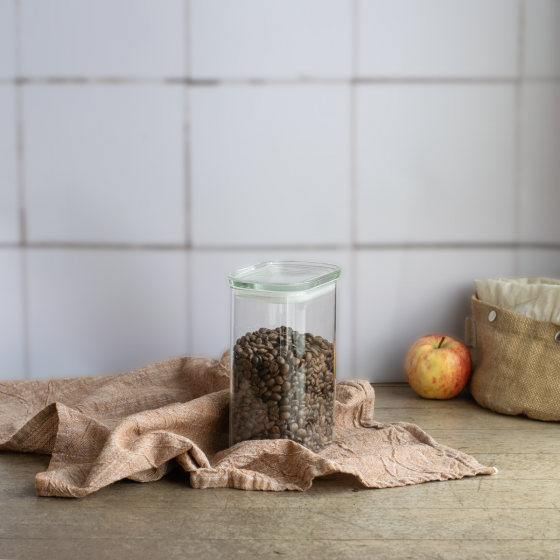 Rechteckiger Vorratsbehälter Aus Glas Mit Glasdeckel
