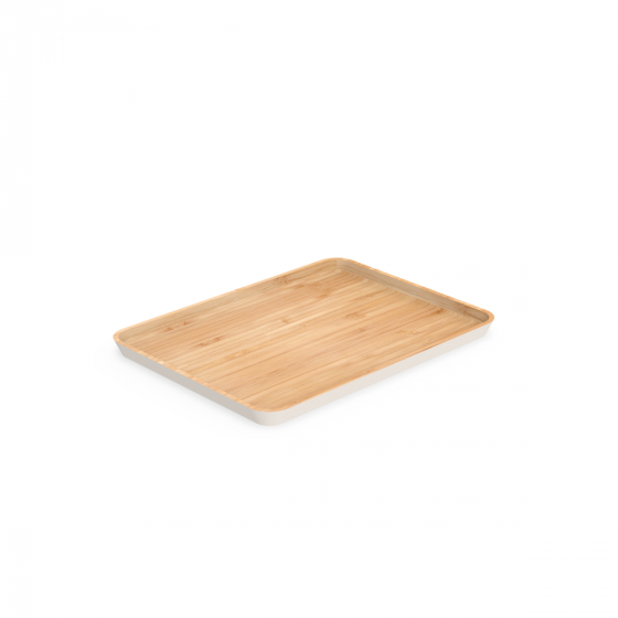 Bamboo tray with cream bevelled edges