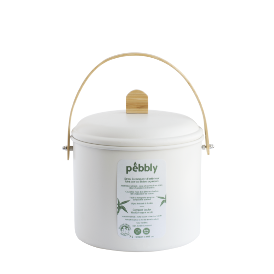 Indoor Steel Compost Bucket with Odor Filter - 7 L