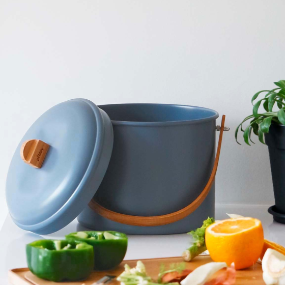 Seau à Compost d'intérieur en Acier avec Filtre Anti-Odeurs - 7 L