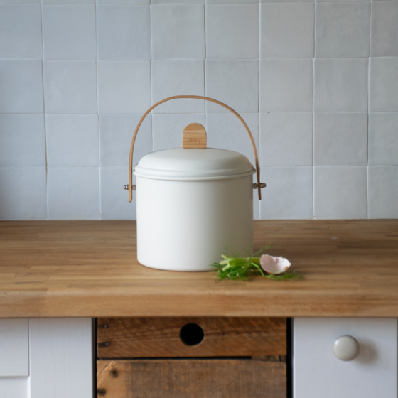 Seau à Compost d'intérieur en Acier avec Filtre Anti-Odeurs - 3,5 L