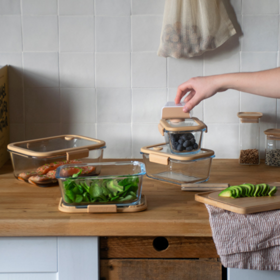 Coffret de Conservation Sous-Vide - 4 Boîtes en Verre et la Pompe