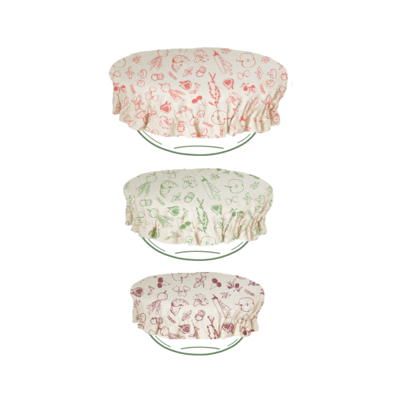 Set of 3 Organic Cotton Bowl Covers