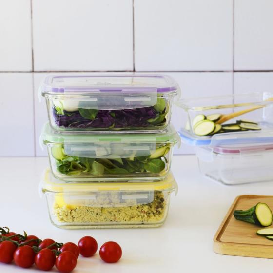 Batch Cooking Set - 5Er-Set Rechteckiger Vorratsbehälter Aus Glas