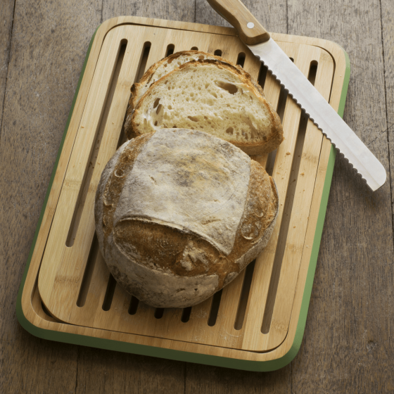 Bamboo Bread Board - Sage Green border