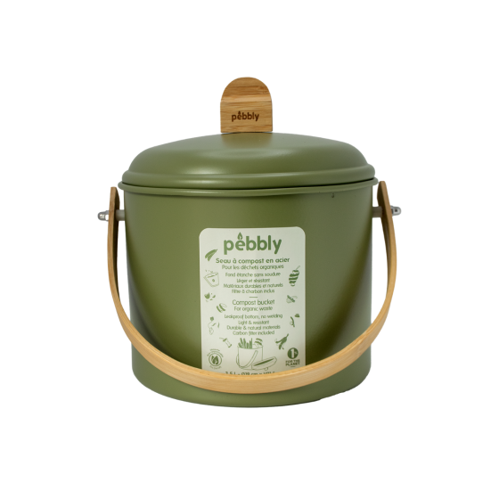 Indoor Steel Compost Bucket with Odor Filter - 3.5 L