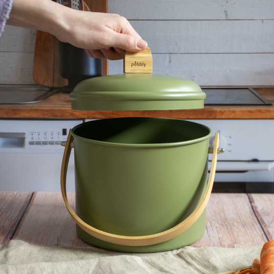 Seau à Compost d'intérieur en Acier avec Filtre Anti-Odeurs - 3,5 L