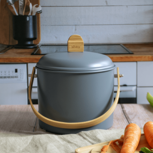 Seau à Compost d'intérieur en Acier avec Filtre Anti-Odeurs - 3,5 L