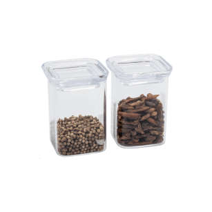Set of 2 glass spice jars