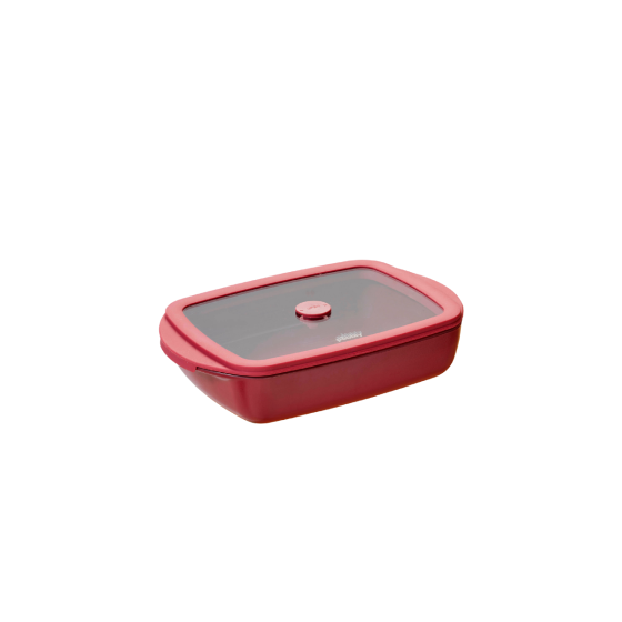 Plat à Four rectangulaire en Verre et son couvercle - 0,8 litres - 2 coloris