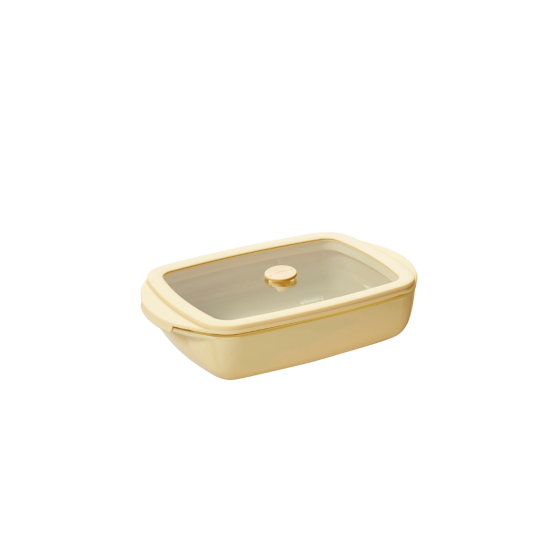 Plat à Four rectangulaire en Verre et son couvercle - 0,8 litres - 2 coloris