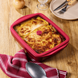 Rectangular Glass Baking Dish with Lid - 1.6 Liters - 2 Colors