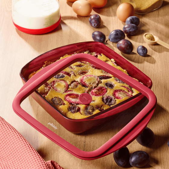 Square Glass Baking Dish with Lid - 1.6 Liters - 2 Colors