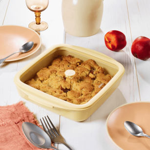 Plat à Four carré en Verre et son couvercle - 1,6 litres - 2 coloris