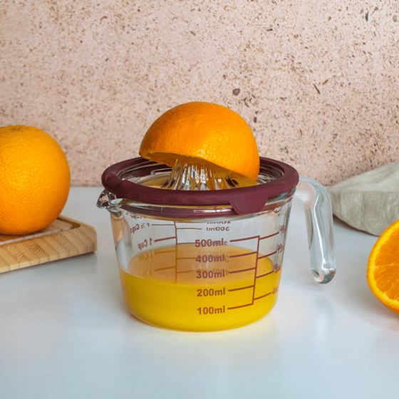 Glass Citrus Juicer with Measuring Cup - 16oz
