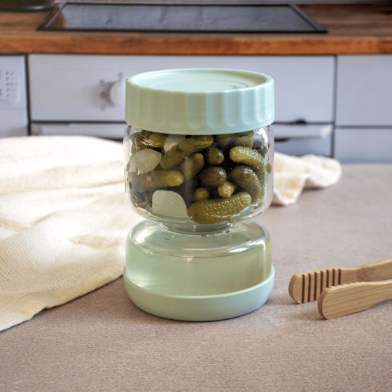 Bocal à Cornichons en Verre avec séparateur Bocal à Cornichons en Verre avec séparateur