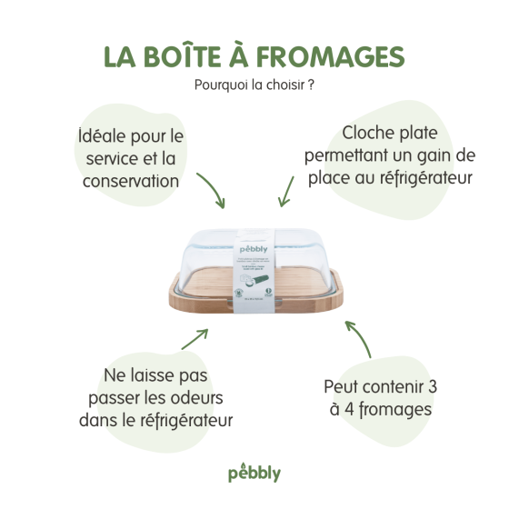 Boîte à Fromage en Verre et Bambou