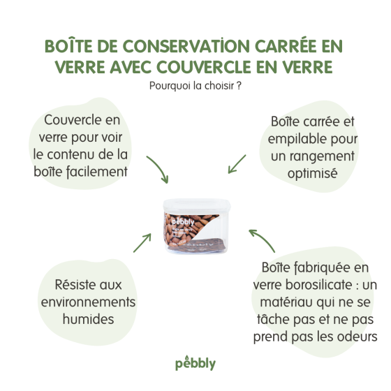 Square Glass Storage Canister