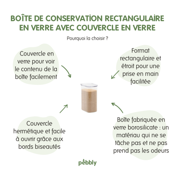 Boîte de Conservation Rectangulaire en Verre