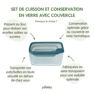 Set Cuisson et Conservation en Verre - 3 pièces
