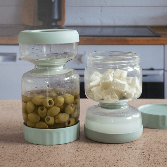 Bocal à Cornichons en Verre avec séparateur