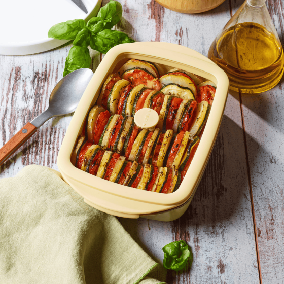 3 Plats à Four en Verre - Crème