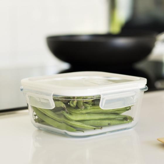 2 square glass jars (320 ml and 800 ml)