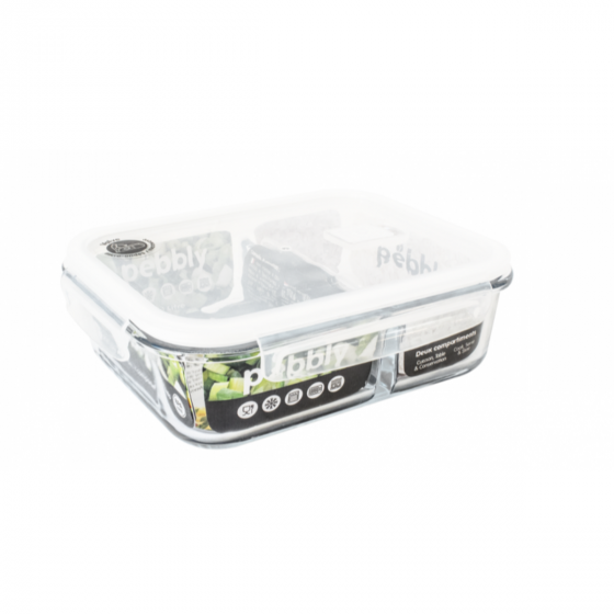 2 Boîtes en Verre Compartimentées (950 ml et 1.45 litres)