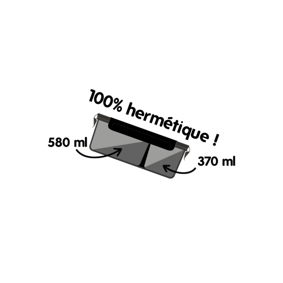 2 Boîtes en Verre Compartimentées (950 ml et 1.45 litres)