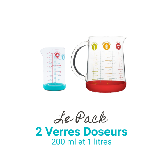 Pack Mesure : Pichet de 1 litres et Verre Précision de 200 ml