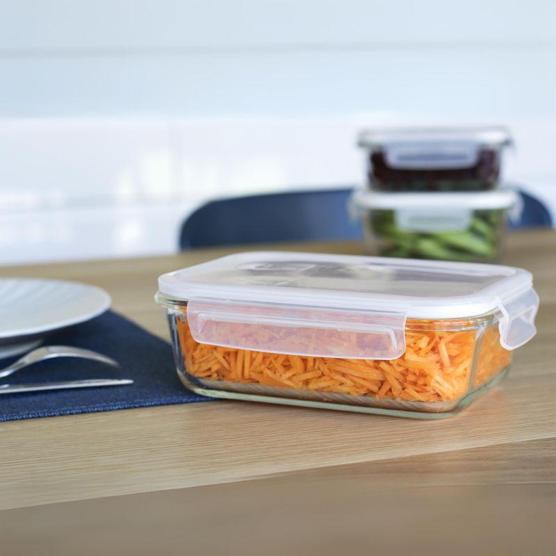 3 rectangular glass jars (1, 1.2 and 1.5 litres)