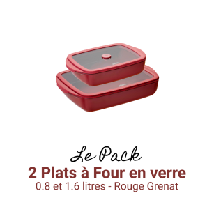 2 Glass Baking Dishes - Garnet Red