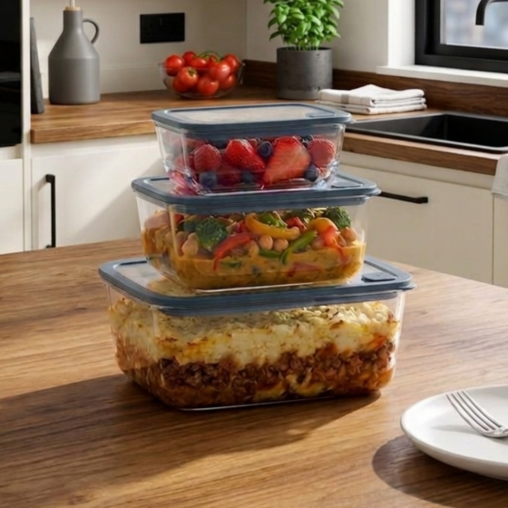 Glas-Set zum Kochen und Aufbewahren - 3 Teile