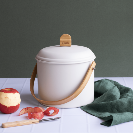 Compost Set: Bucket (Cream, 3.5L) + Filters + Organic Bags