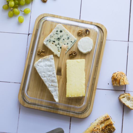 Bambuskäseplatte Mit Glasglocke