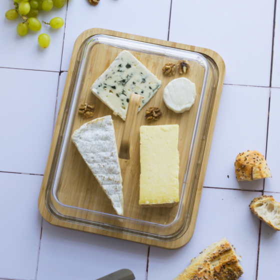 Plateau à Fromage en Verre et Bambou