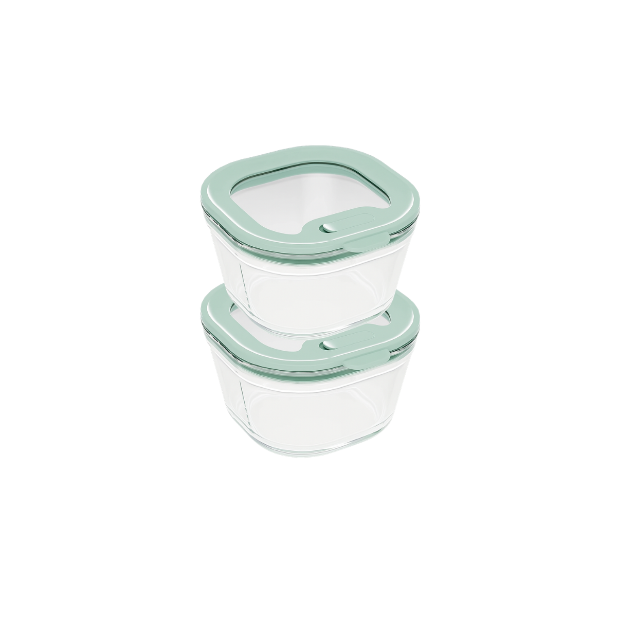 Set of 2 Glass Jars with Glass Lids