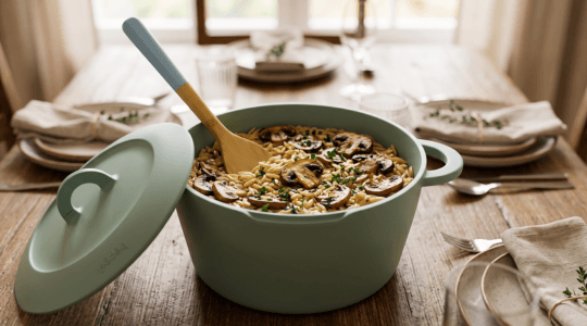 One pot d'orzo aux champignons